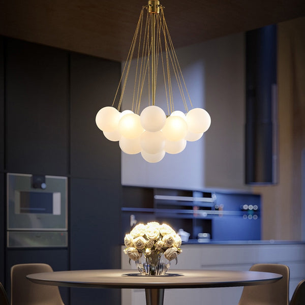 Frosted Glass Ball Chandelier Lamp