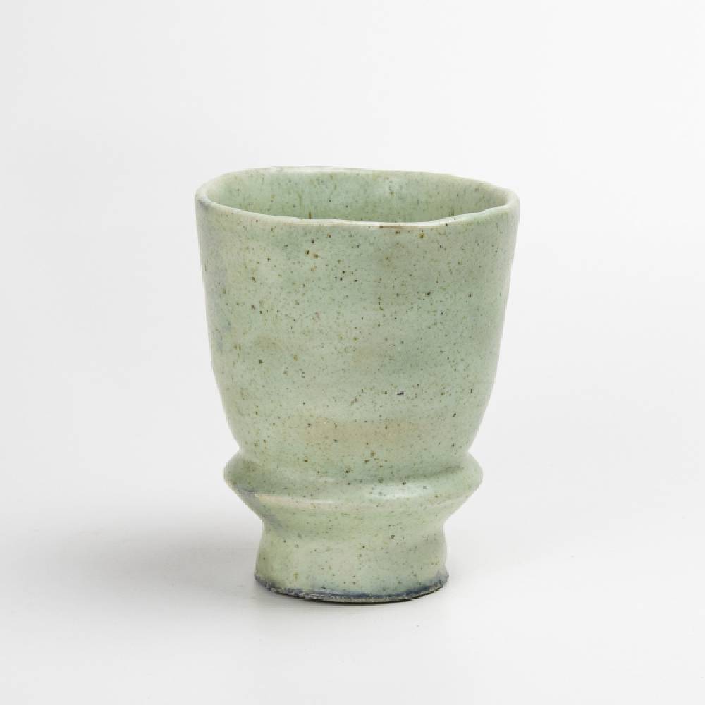 Japanese Green Vase Author Ashes Technique