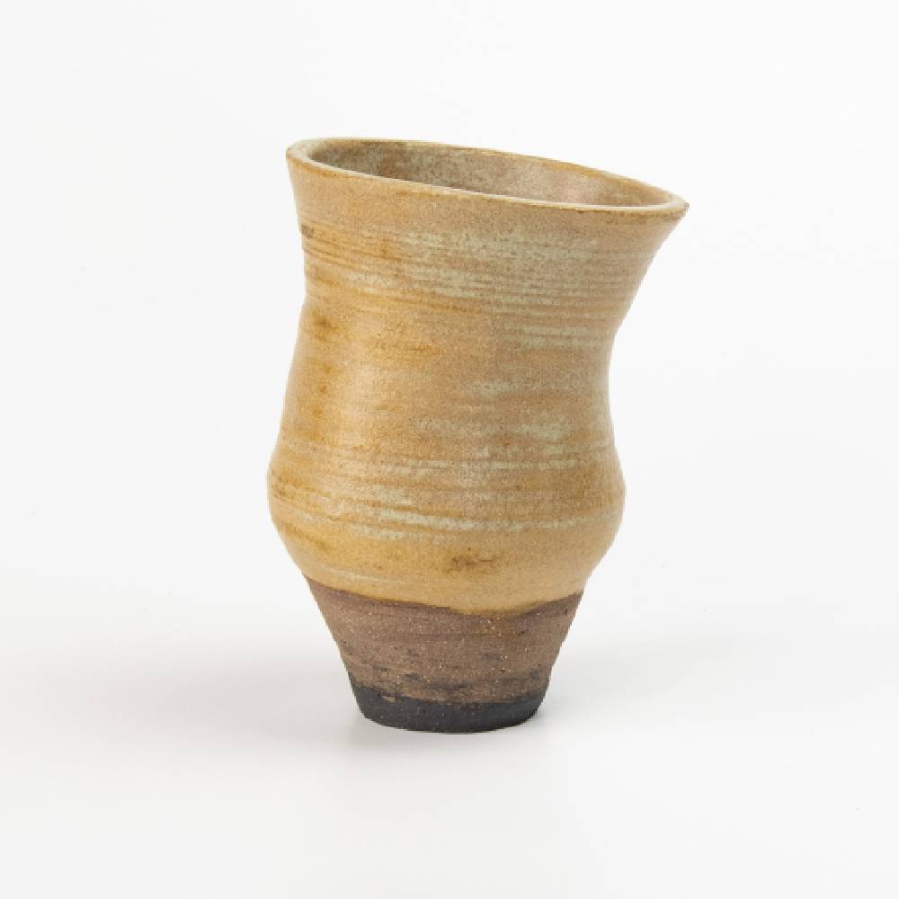 Japanese Twisted Textured Vase Author Glaze