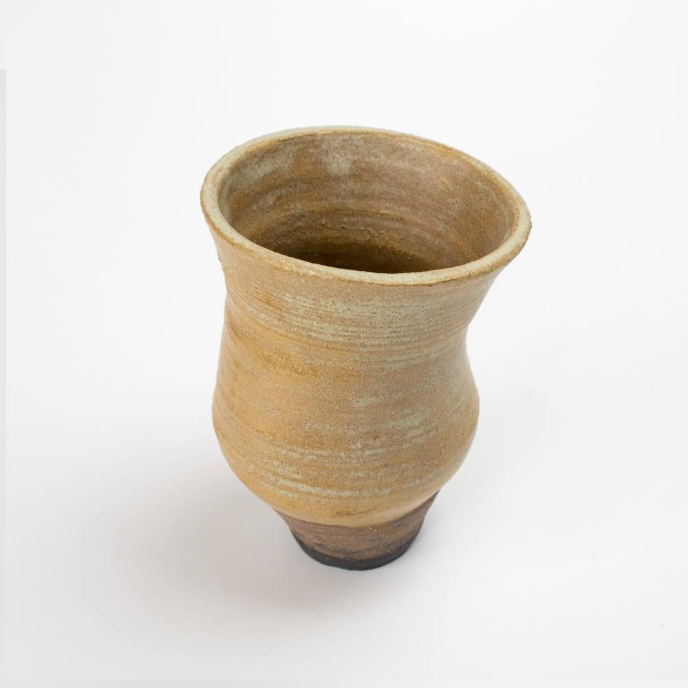 Japanese Twisted Textured Vase Author Glaze