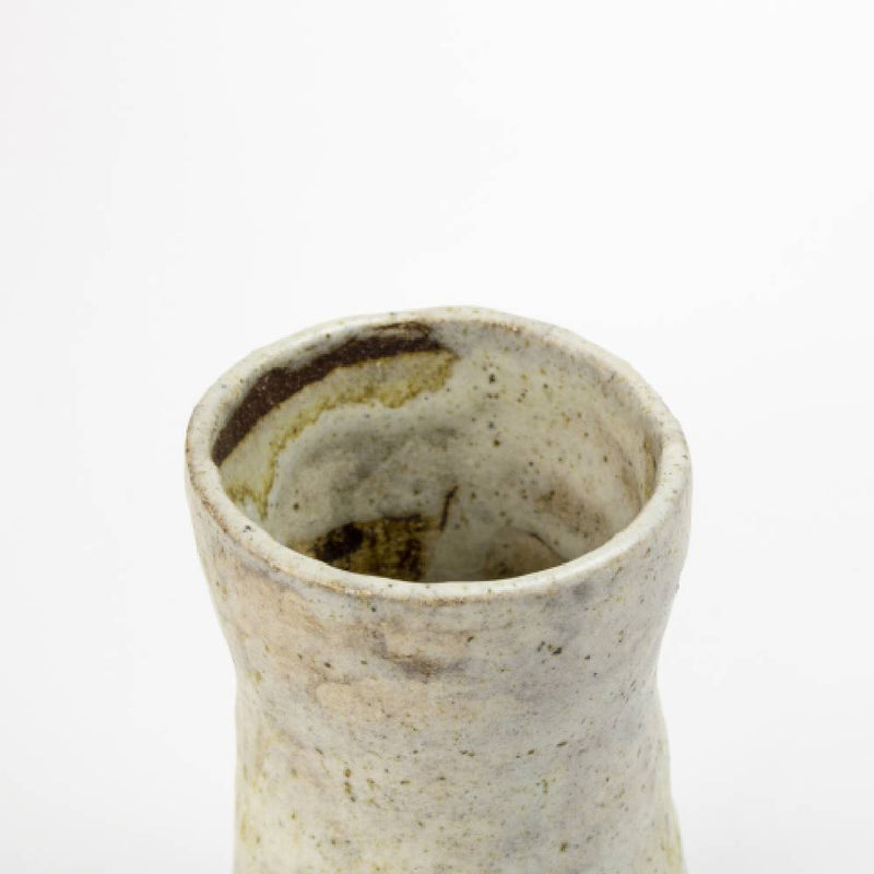 Japanese Natural White Shino Classic Ash Glaze Vase