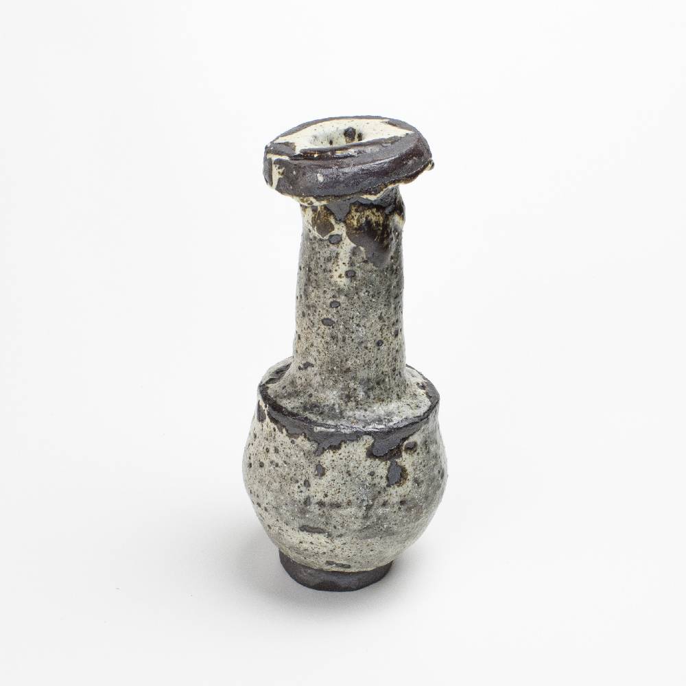 Japanese Rusty White Author Ash Glaze Vase