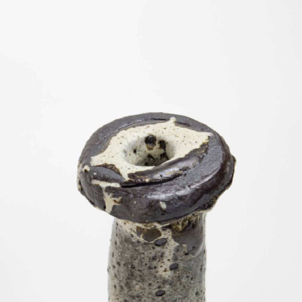 Japanese Rusty White Author Ash Glaze Vase