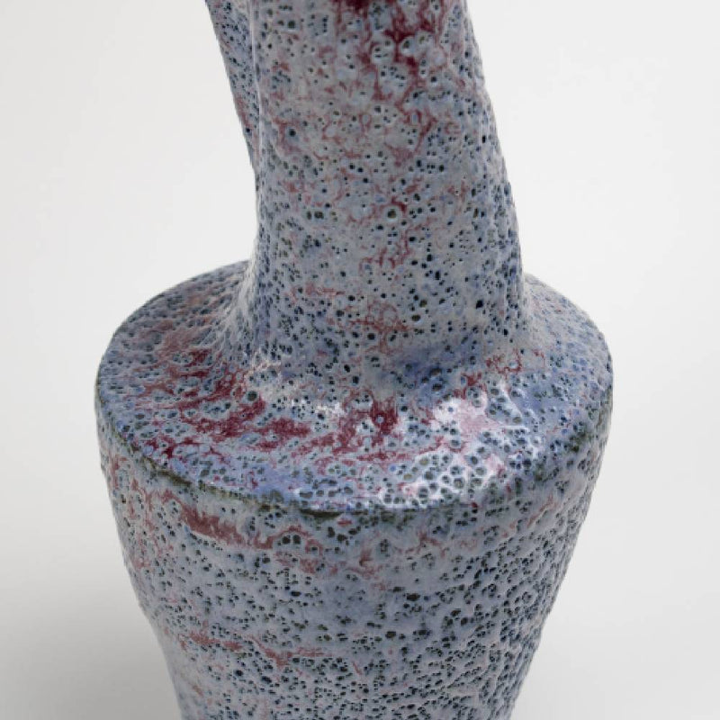 Japanese Cratered Blue Author Reactive Glaze Vase
