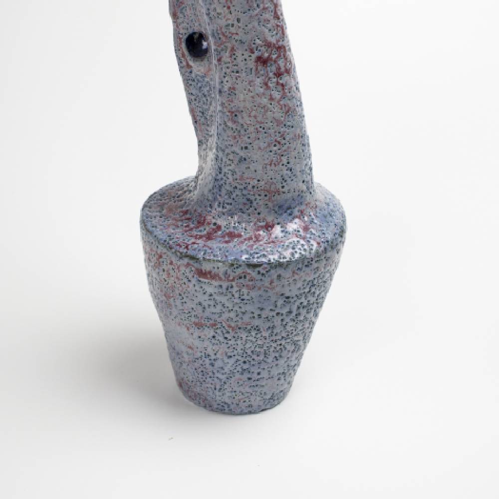 Japanese Cratered Blue Author Reactive Glaze Vase