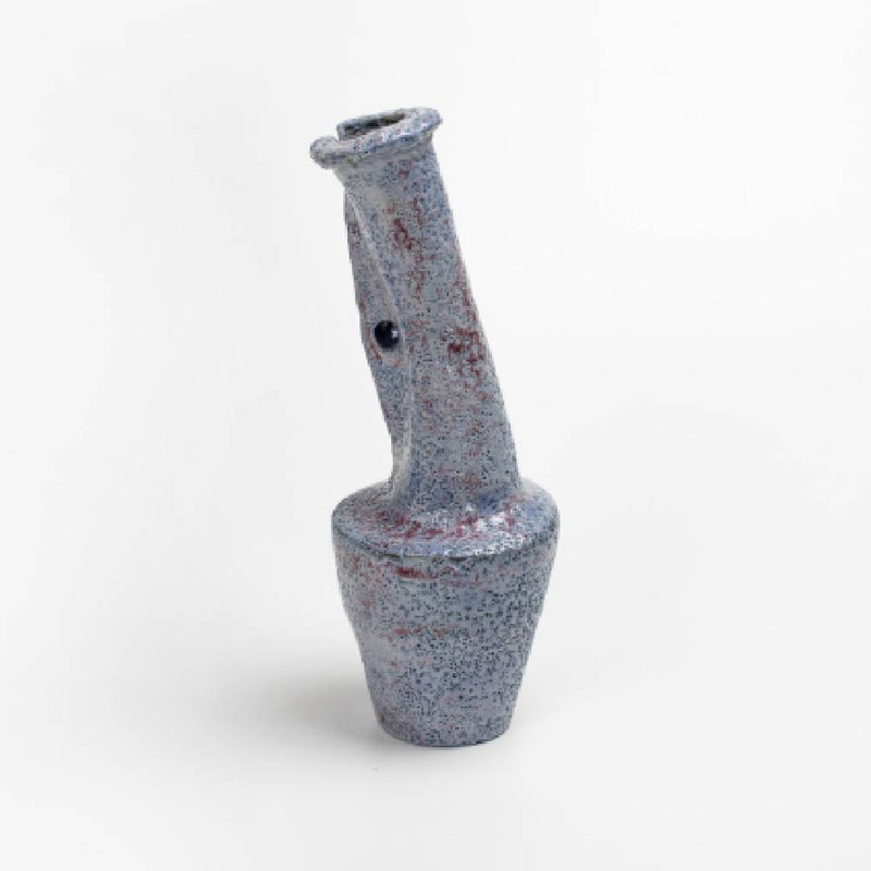 Japanese Cratered Blue Author Reactive Glaze Vase