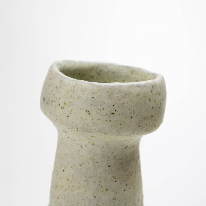 Japanese White Beige Shino Classic Ash Vase