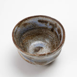 Japanese Brown Blue Tea Cup Author Glaze