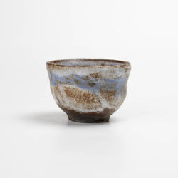 Japanese Brown Blue Tea Cup Author Glaze
