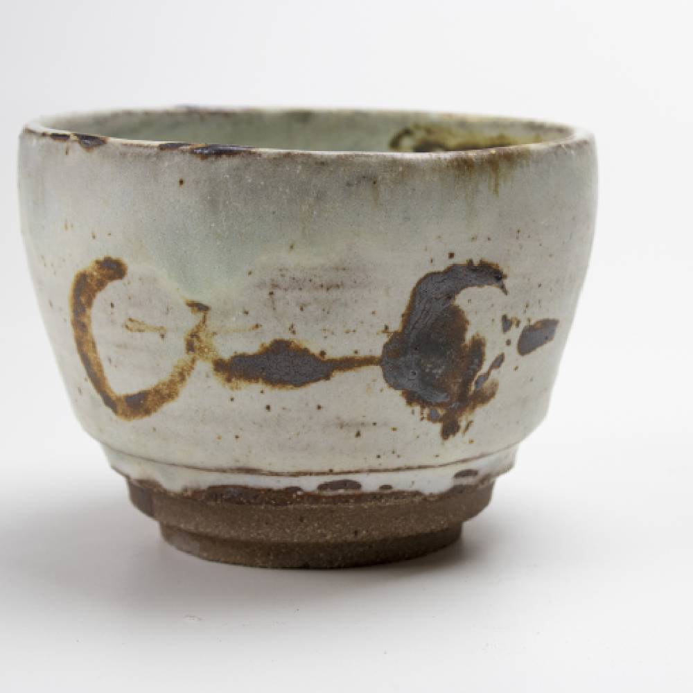 Japanese Rusty White Shino Classic Ash Tea Cup