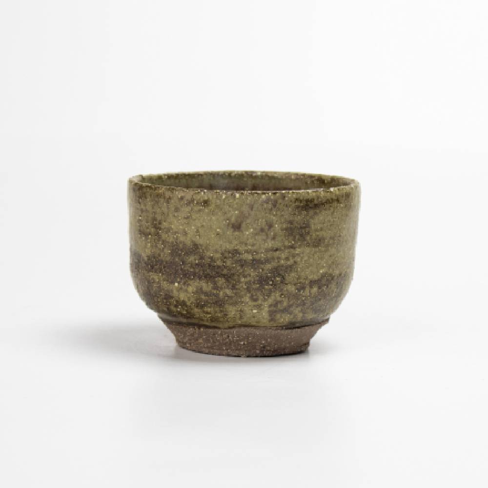 Japanese Author Glaze Brown Ocher Tea Cup