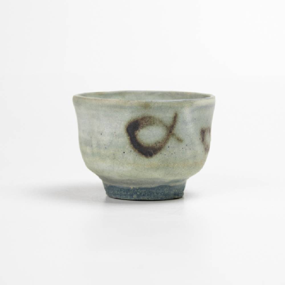 Japanese Author Glaze Grey Blue Tea Cup