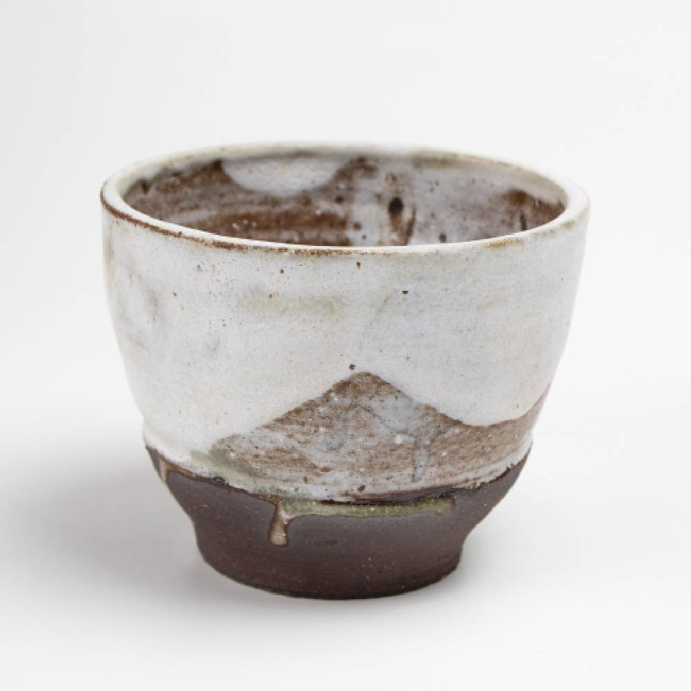 Japanese White Rusty Shino Classic Tea Bowl