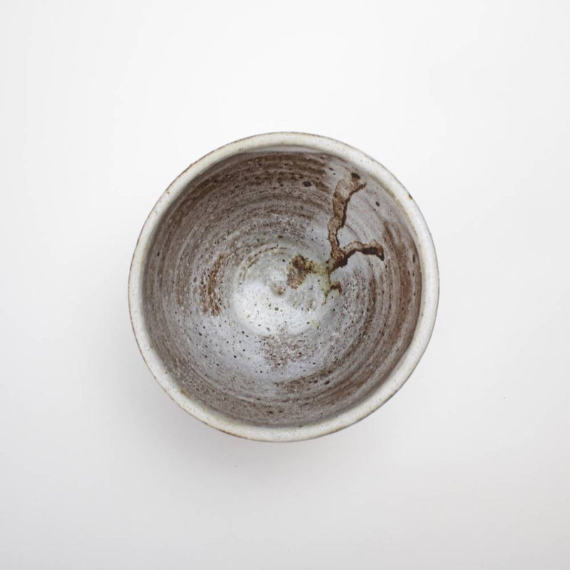 Japanese White Rusty Shino Classic Tea Bowl