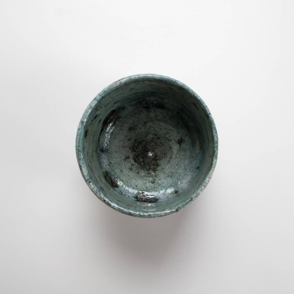 Japanese Cracked Green Raku Tea Cup