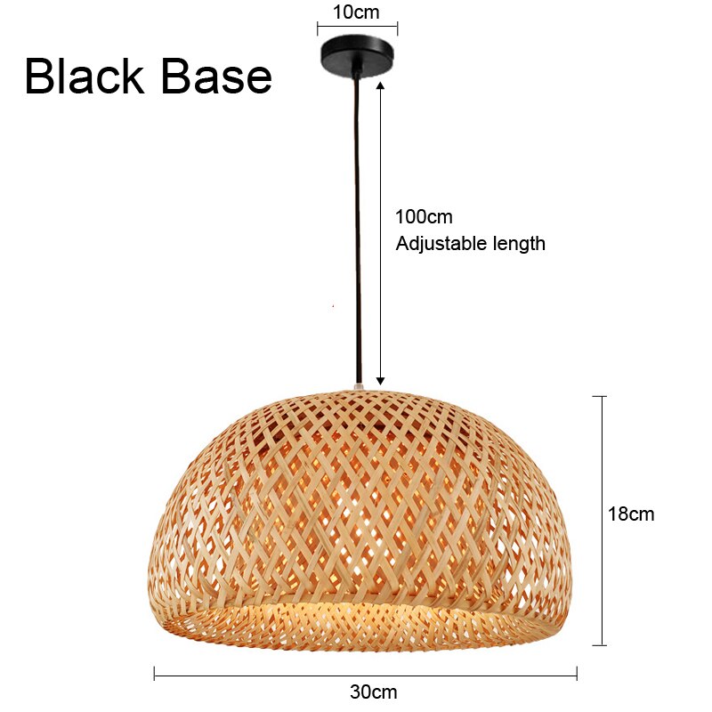 Woven Bamboo Rattan Wicker Chandelier Lamp