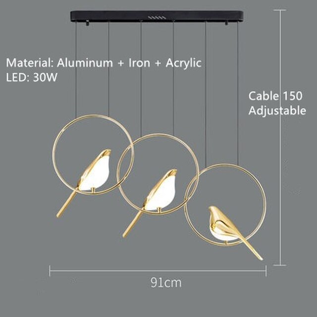 Magpie Bird Ceiling Chandelier Pendant Lamp