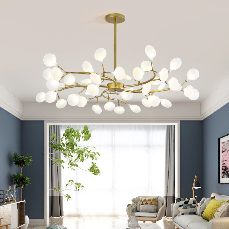 Modern LED Chandelier Light Tree Branch Firefly