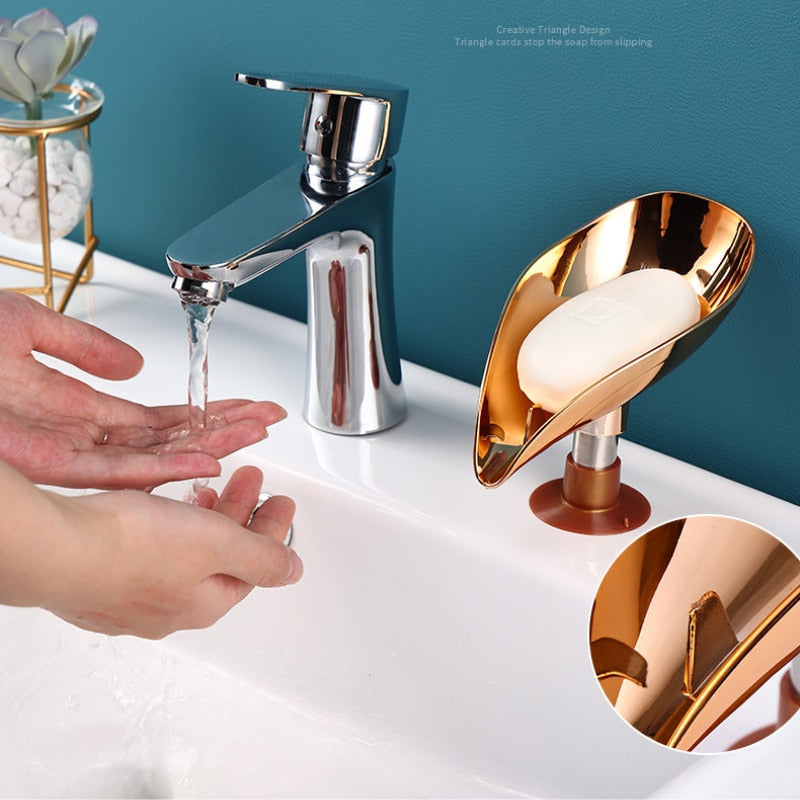 Luxury Gold Leaf Shape Soap Holder