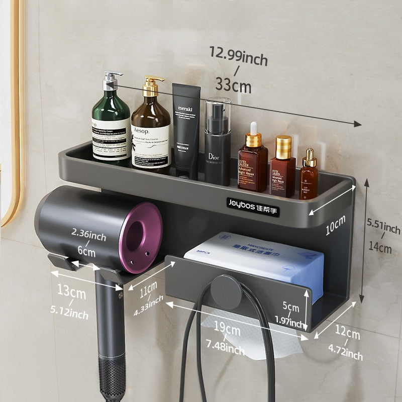 Wall Shelf With Support For Hair Dryer
