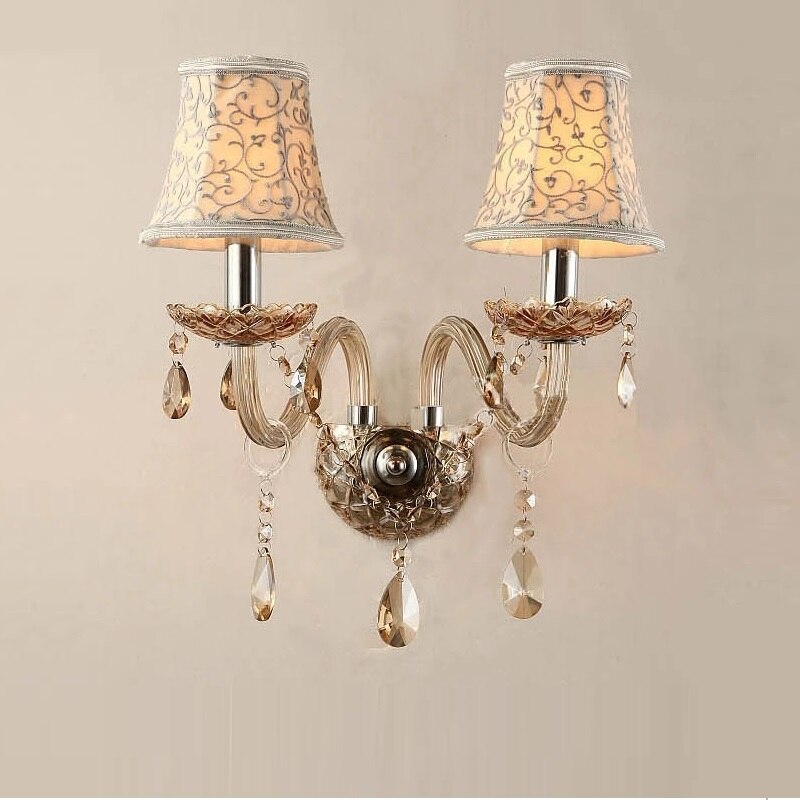 Crystal Bedside Brief Double Slider Wall Lamp