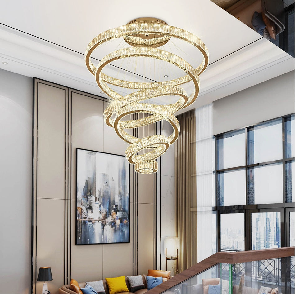 Crystal Ring Large Chandelier Pendant Lamp