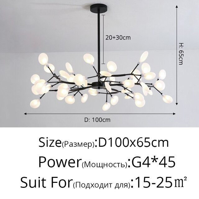 Modern LED Chandelier Light Tree Branch Firefly