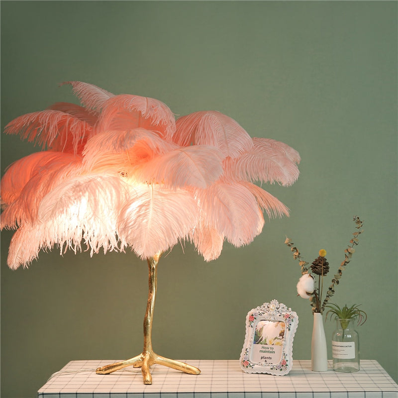 Ostrich Feather Standing Lamp