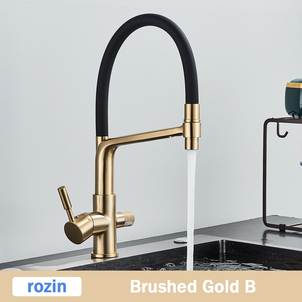 Bronce Brushed Pull Down Mixer Kitchen Faucet