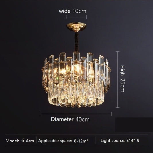 Modern Crystal Luxury Chandelier Golden Lamp