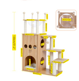 Wooden Tree Cat Tower With The Scratching Post