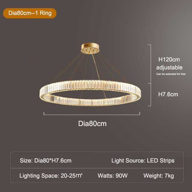 Crystal Ring Large Chandelier Pendant Lamp