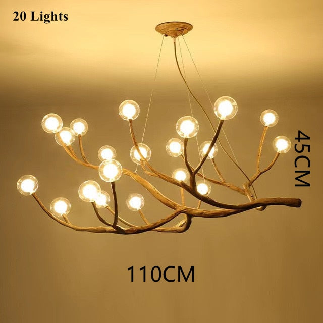 Modern Tree Branch Glass Bubble Lamp