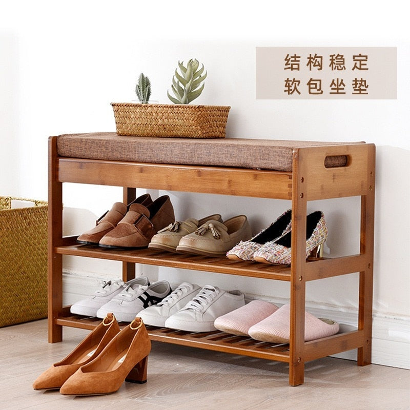 Organizer Design Shoe Rack Small Nordic Bamboo