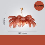 Natural Ostrich Feather Ceiling Light