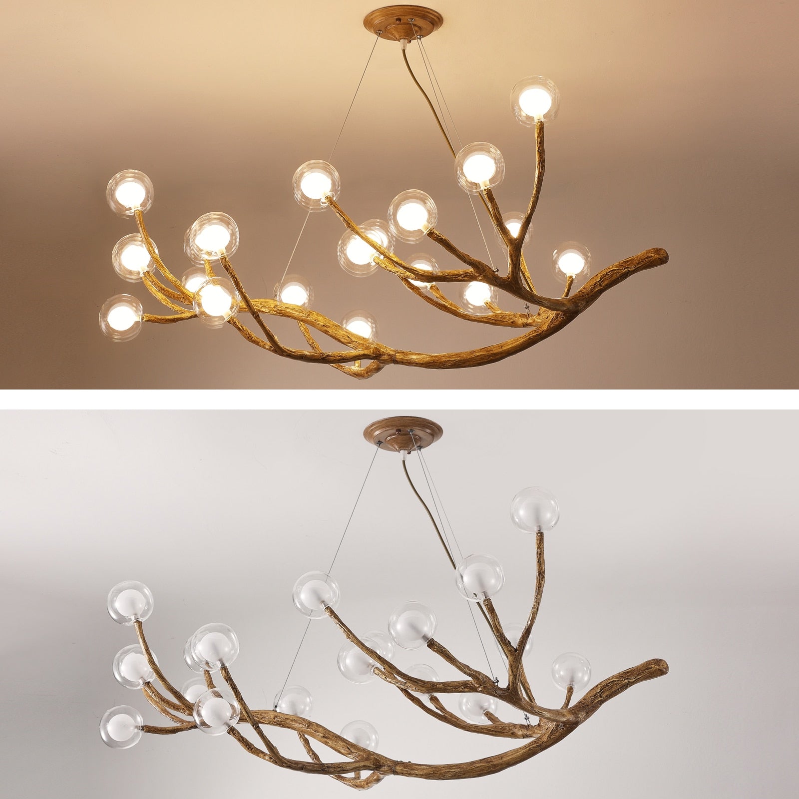 Modern Tree Branch Glass Bubble Lamp