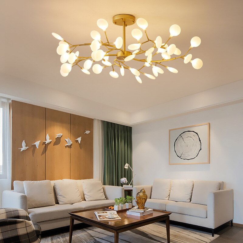 Modern LED Chandelier Light Tree Branch Firefly