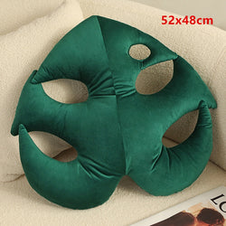 Green Monstera Leaf Throw Pillow
