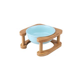 Pet Feeding Bowl With Wood Stand