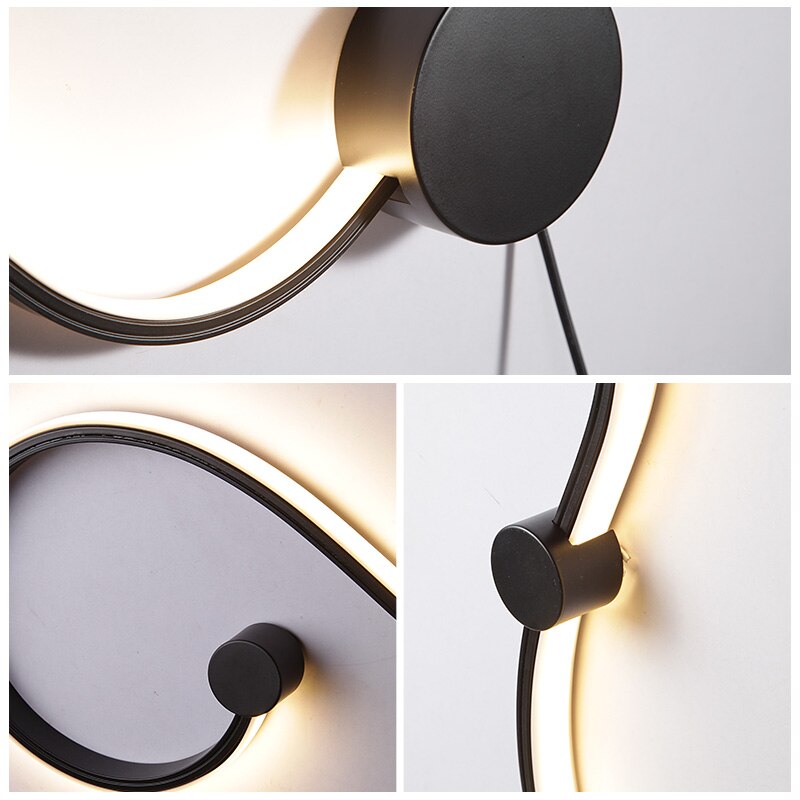 Modern Black & White RGB LED Wall Lamps