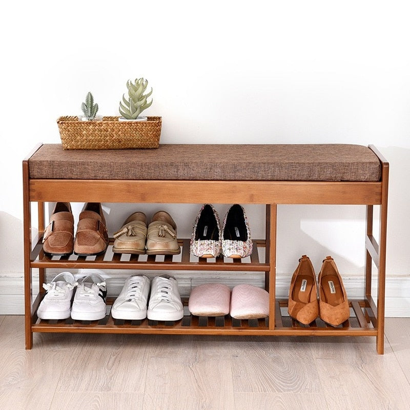 Organizer Design Shoe Rack Small Nordic Bamboo