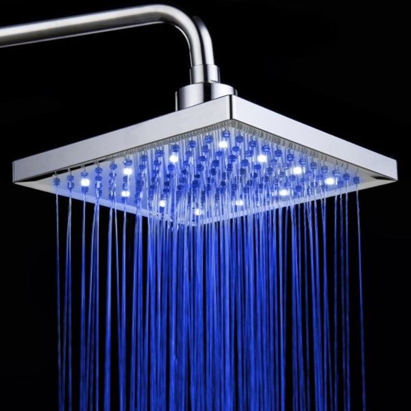 LED Rainfall Automatically RGB Color Changing Temperature Shower Head