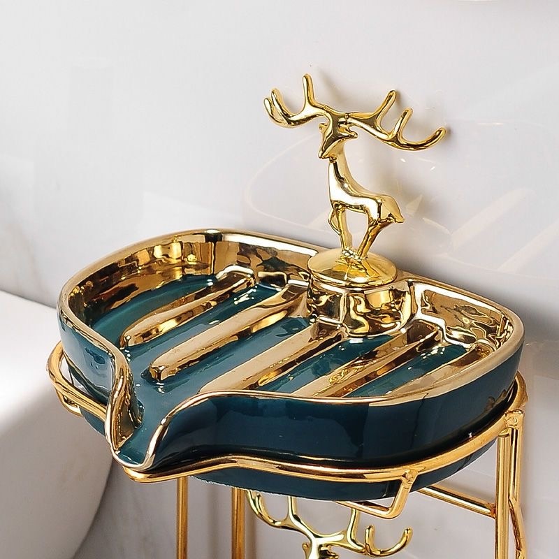 Luxury Double Soap Dish Decorated With Deer