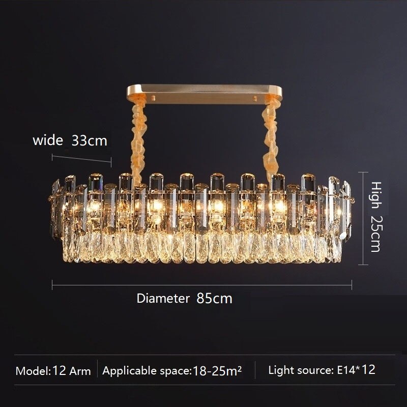 Modern Crystal Luxury Chandelier Golden Lamp