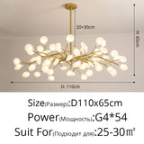 Modern LED Chandelier Light Tree Branch Firefly