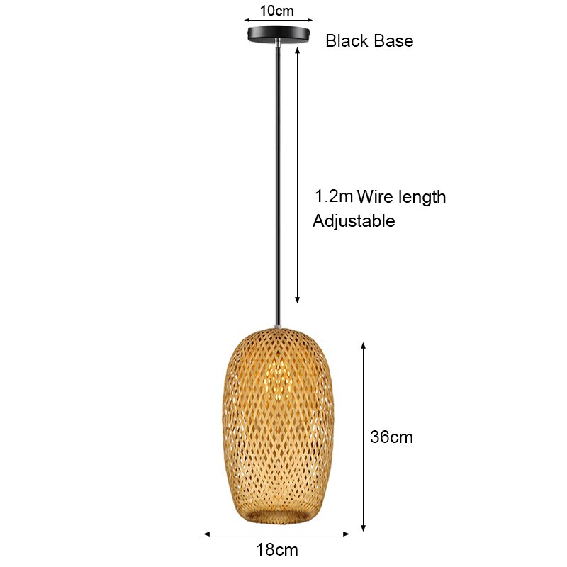 Rattan Bamboo Hand-Woven Bamboo Pendant Lamp