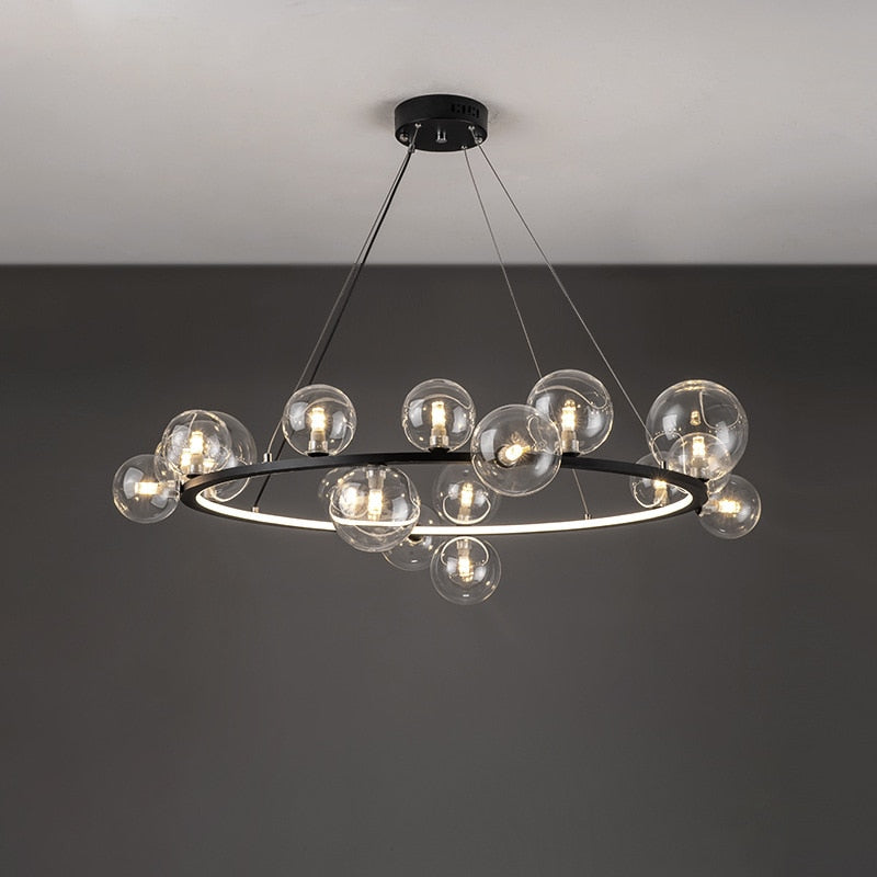 Clear Glass Bubble LED Chandelier Lamp