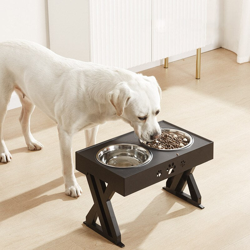 Double Feeding Bowl For Dogs With Stand Height Adjustable