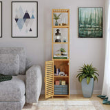 Bamboo Tall 3 Tiers Narrow Storage Cabinet