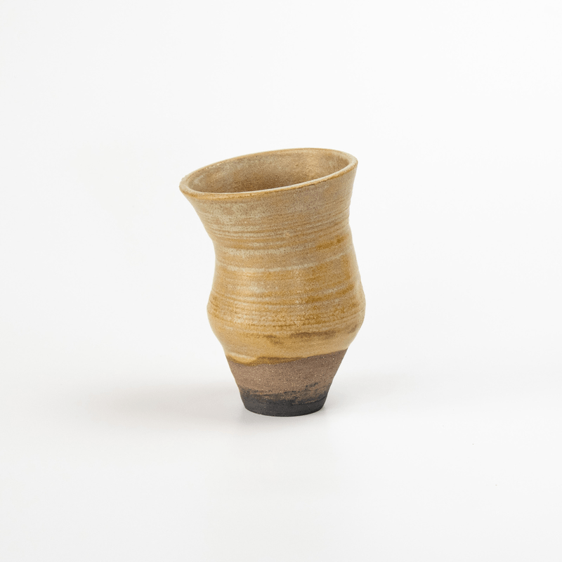 Japanese Twisted Textured Vase Author Glaze